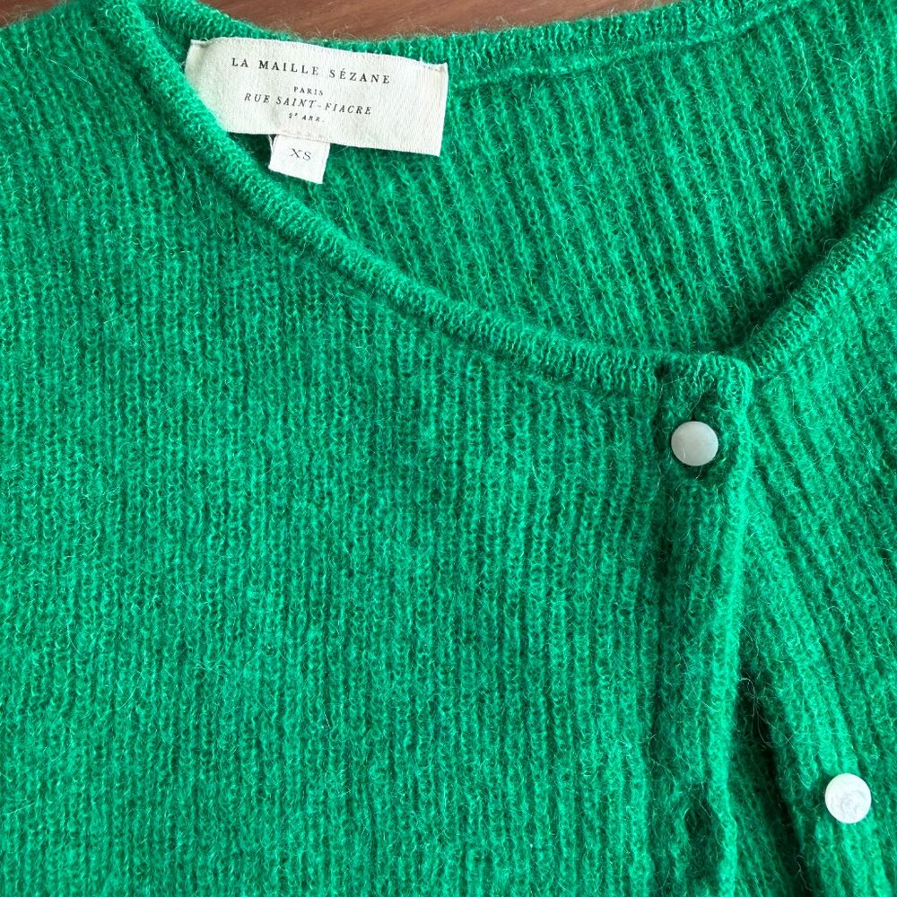 Sezane Gaspard Sweater Bright Green Size XS - Picture 3 of 6
